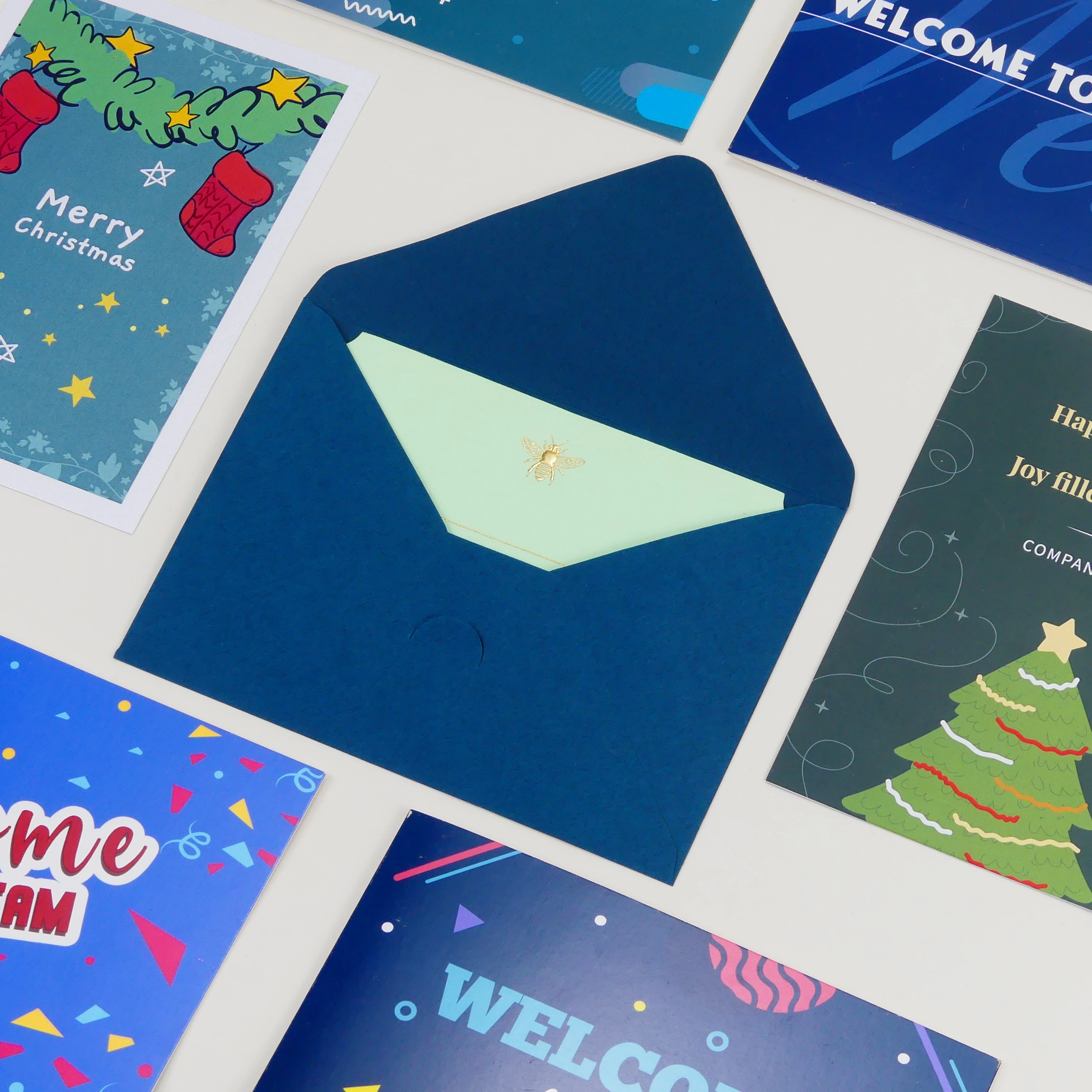 Wholesale Customized personalized design paper card printing thank you cards with envelope