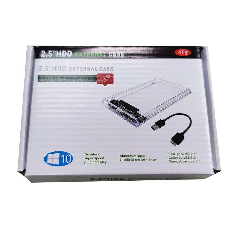 2.5inch SATA SSD Solid State Drive HDD Hard Drive Enclosure USB2.0 USB3.0 External Case Casing Support Up to 12TB