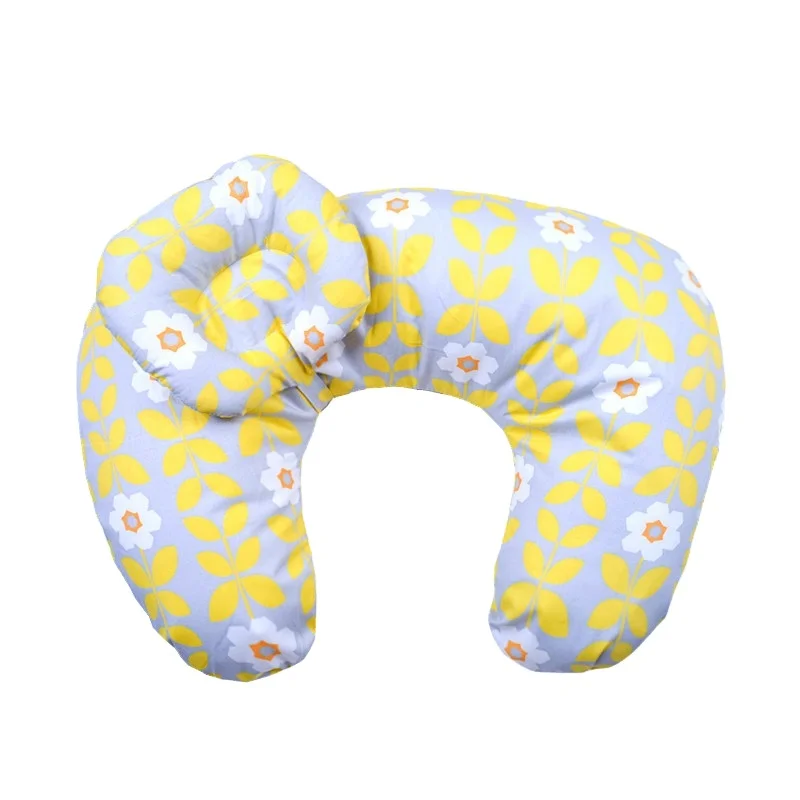 Comfortable Baby Breast Nursing Feeding Pillow Quilted 200TC PP Cotton with Cartoon Dot Plant Patterns for Everyday Use