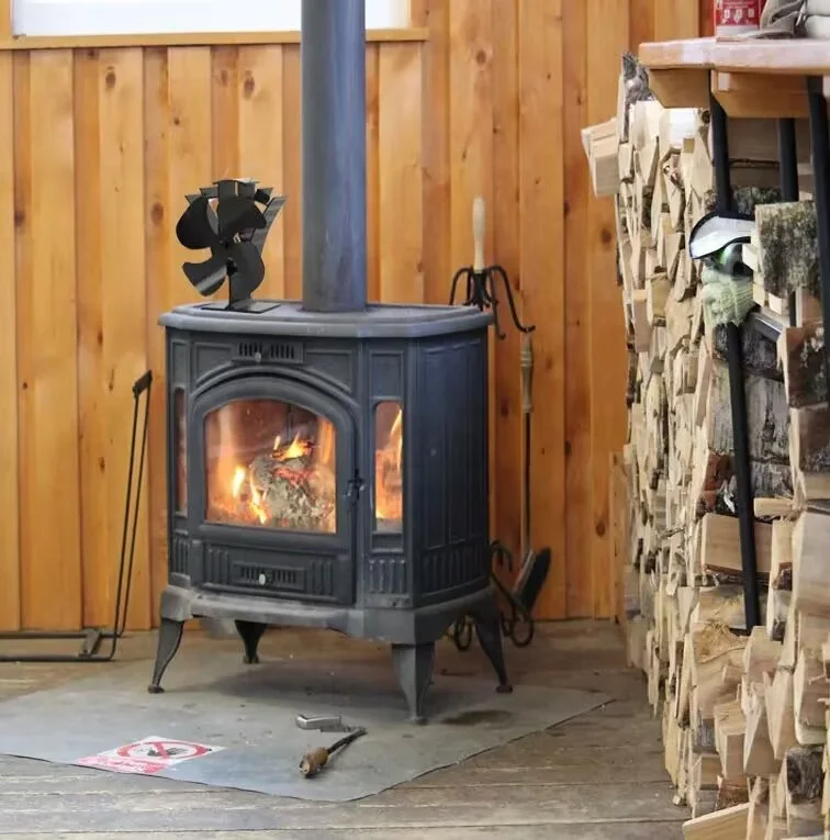 4 Blade No Battery Chimney Fan Burning Stove Fa Heat Powered Wood Stove Fan