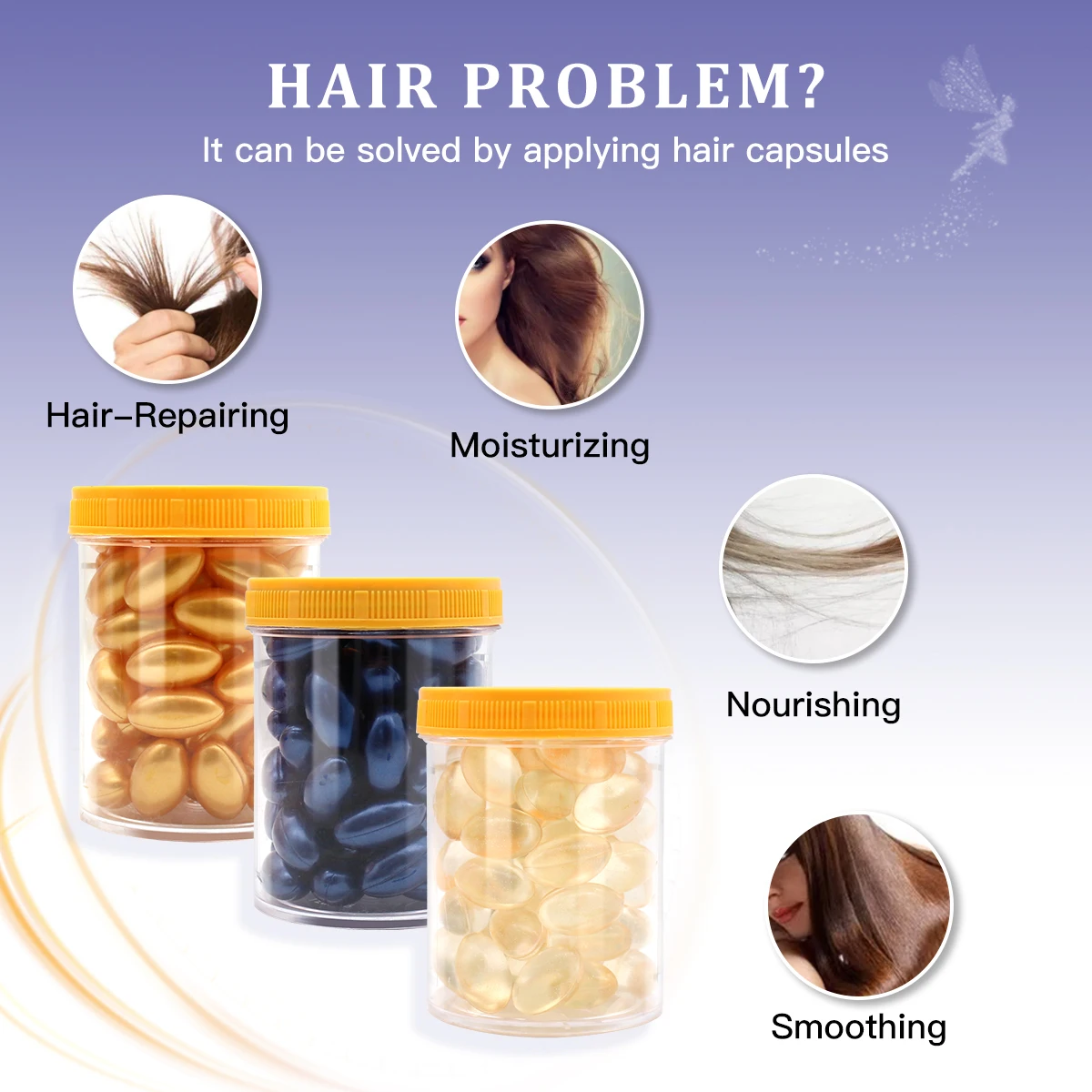 Hair vitamins Ess ential Oil Capsules Makes Hair Strong Smoothing And Ref reshing oil capsule Care Hair Serum Capsules