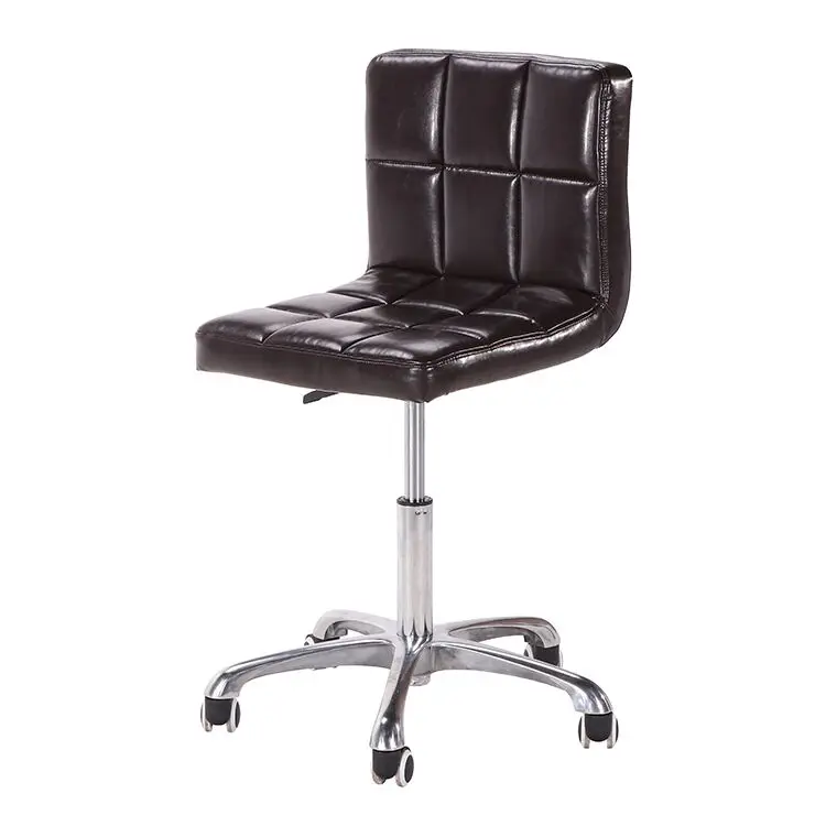 Hi5 Chocolate PU Leather Low Back Office Chair Swivel Height Adjustable Computer Desk Rolling Stool With Backrest
