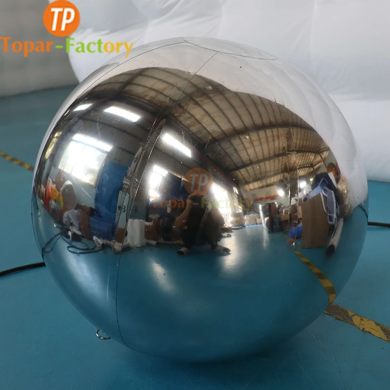 Factory Giant decorative mirror sphere custom large pvc silver inflatable mirror ball