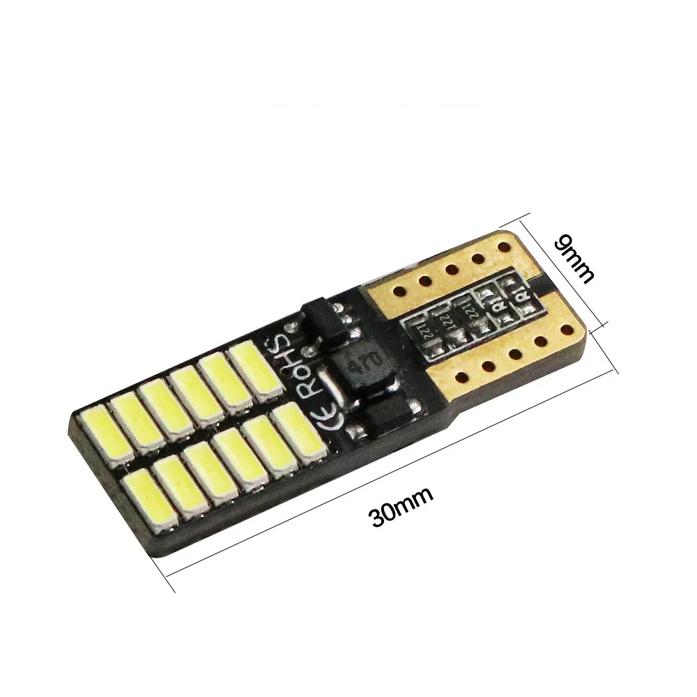W5W Canbus Led 194 168 T10 3030 24Smd 4014 Dc12V Interior Light Car License Plate Lights T10 Led Bulb Canbus Park Light