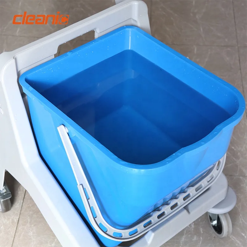 Foshan custom cleaning tool factory hand push professional hotel room mini cleaning trolley with 25 litre bucket