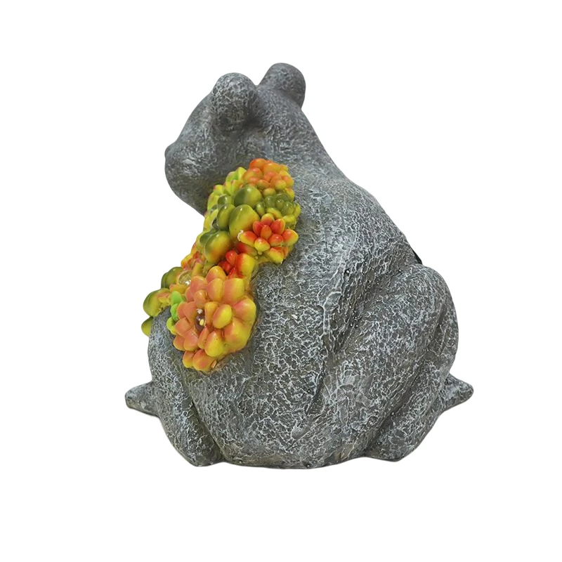 Custom Frog Garden Figurines with Solar Energy Small Animal Statue Light Cute Toy Figurine Decoration