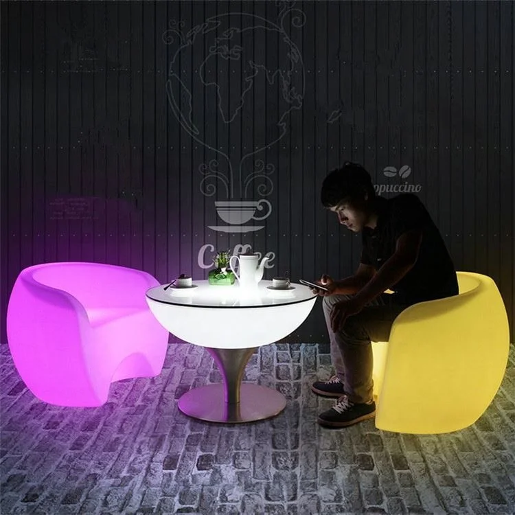 New arrival LED light furniture rgb color changed plastic glowing chair kids stool chair