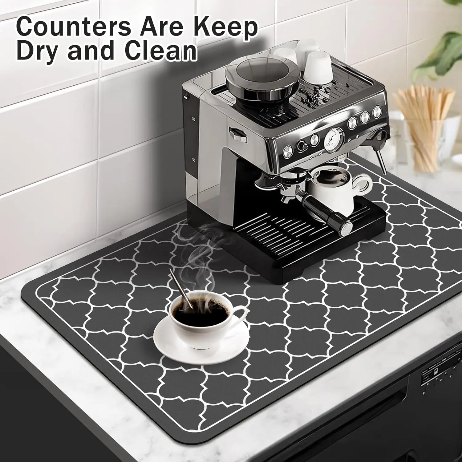 Dish Drying Mats for Kitchen Counter Coffee Bar Mat Self Dish Drying Pad Water Absorbent Dry Mats for Kitchen Dishes