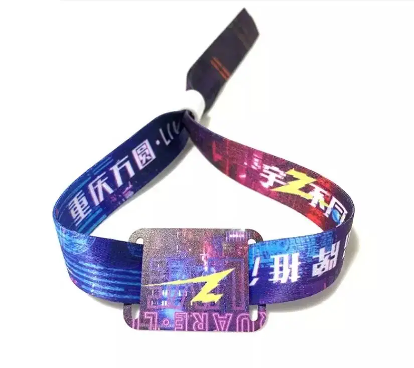 New Arrival  Custom Design Polyester Print 13.56Mhz Mifare Flexible  RFID Sublimation Wristband With RFID Hard PVC Tag