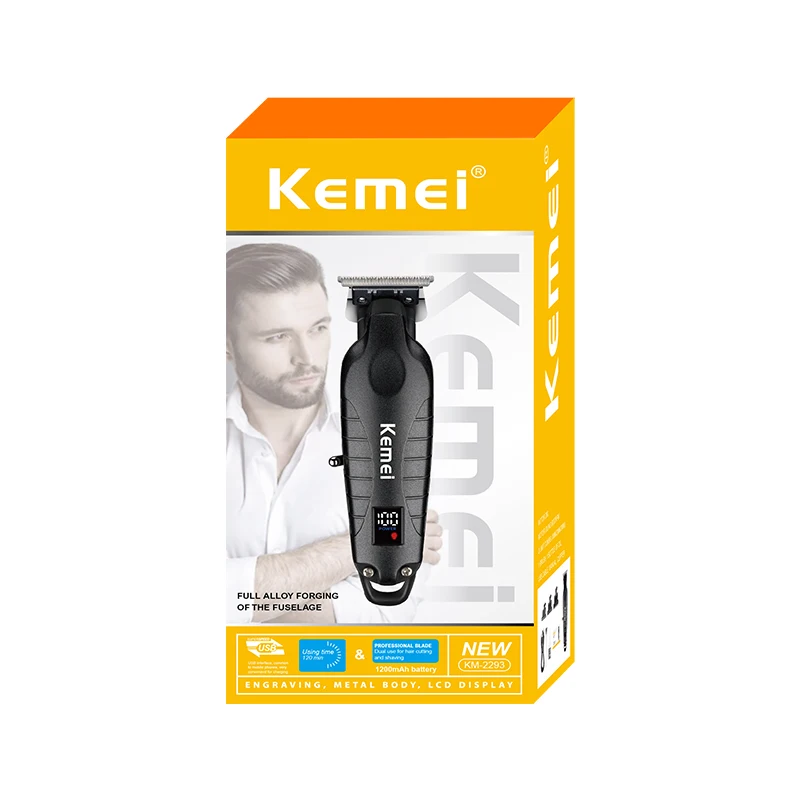 KEMEI New Design Hair Cutter Machine Best Brand Km-2293 Fast Charging Barber Machine Blades Hair Cutter