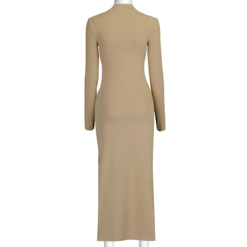 
A2D Long Sleeve Turtleneck Dress Fashion High Waist Split fall clothing for women 