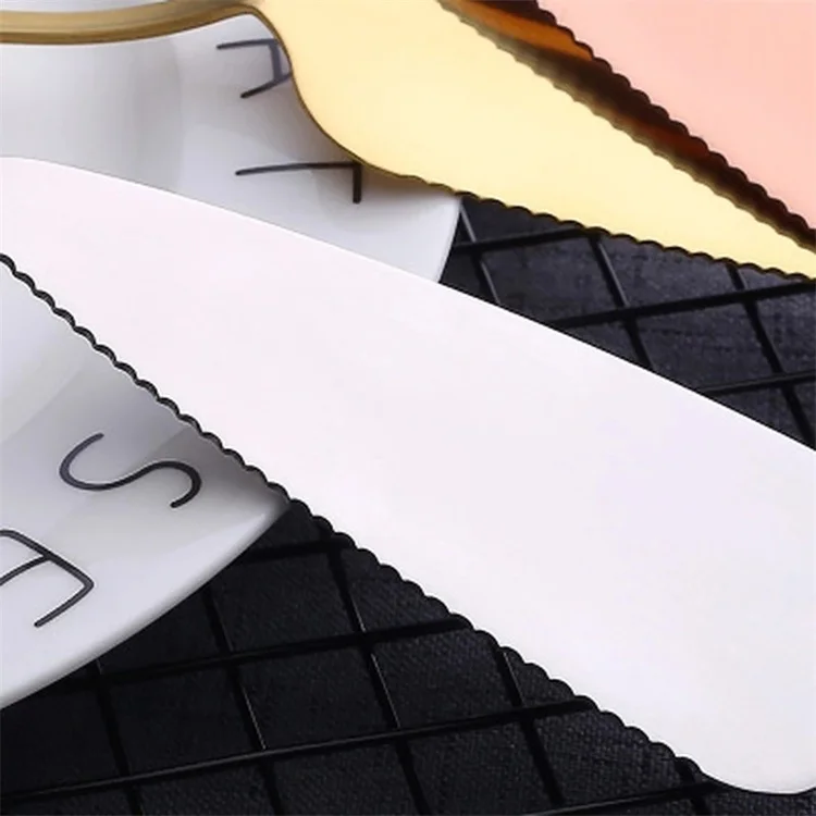 Colorful Stainless Steel Cake Server Serrated Edge Blade Cutter Pizza Shovel Custom logo Baking Tool Cheese Shovel Cake Knife