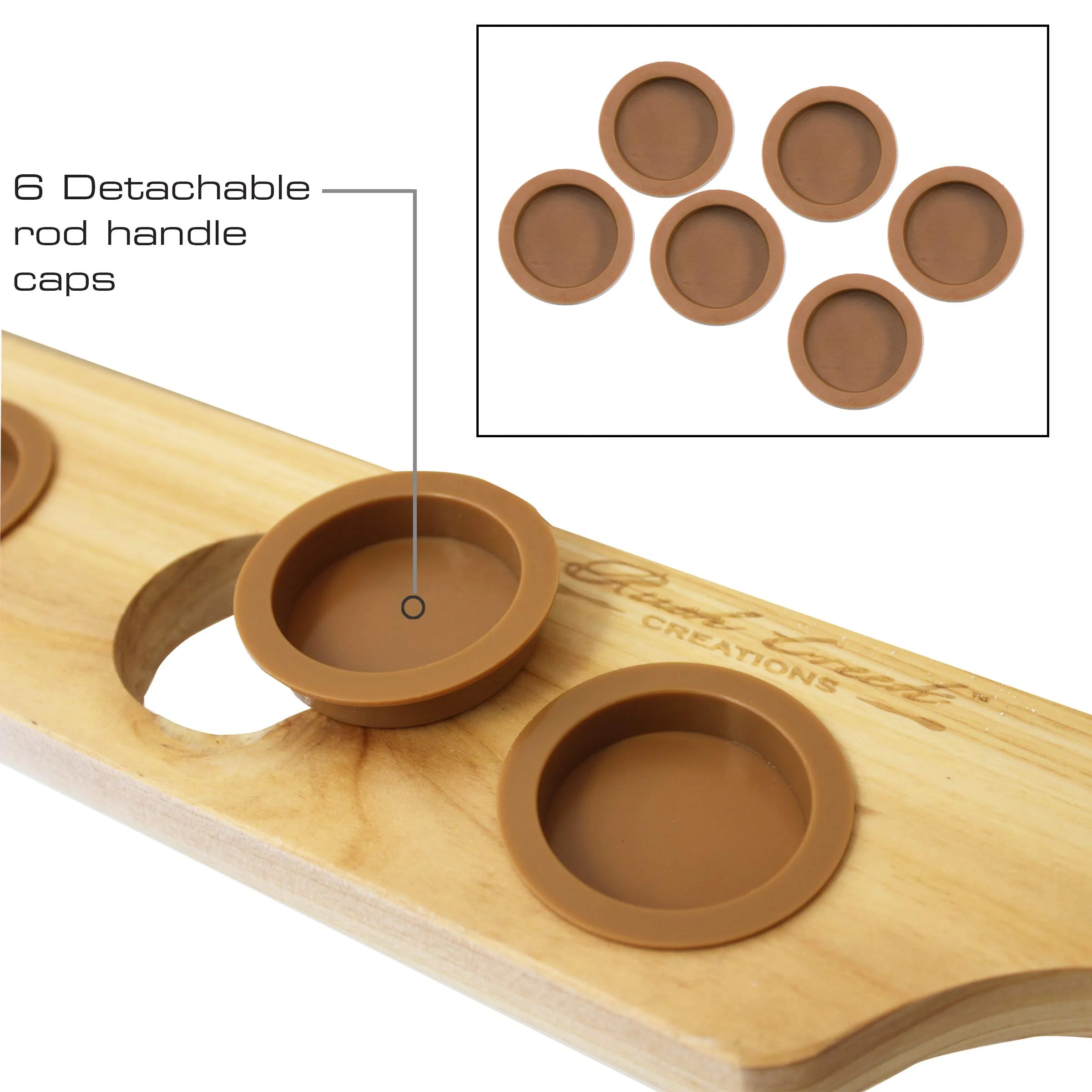 Factory Wholesales Customized retail shop 2-Piece 6 Fishing Rod Rack Storage Wall Mount Easily   Installed Fishing Pole Holder