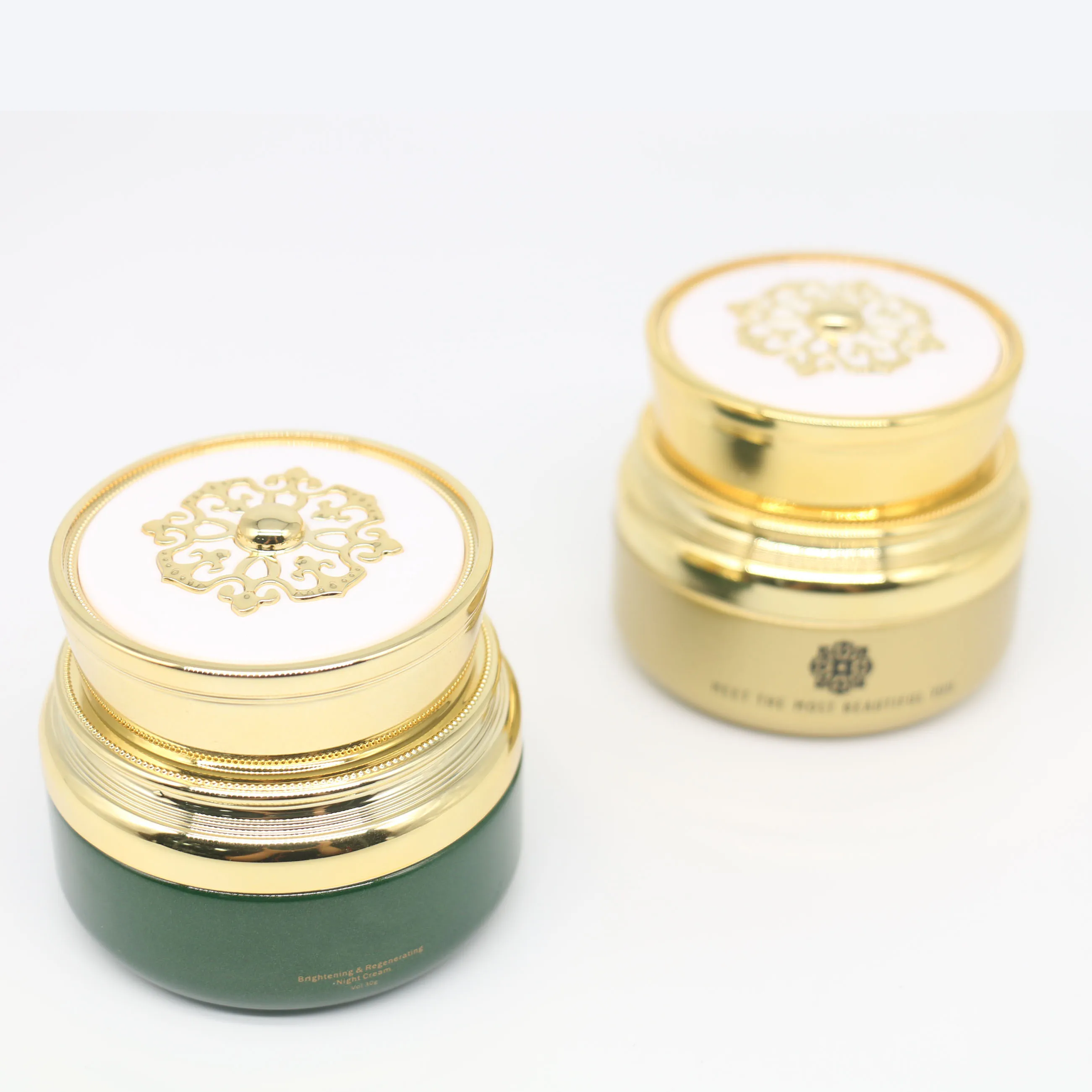 Fancy 30G large white cosmetic glass jar with white screw top lid for cream,big glass jar for balm