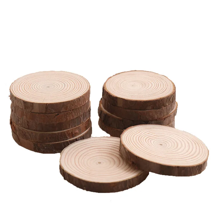 Home decor crafts gifts thick predrilled hole natural pine wooden piece