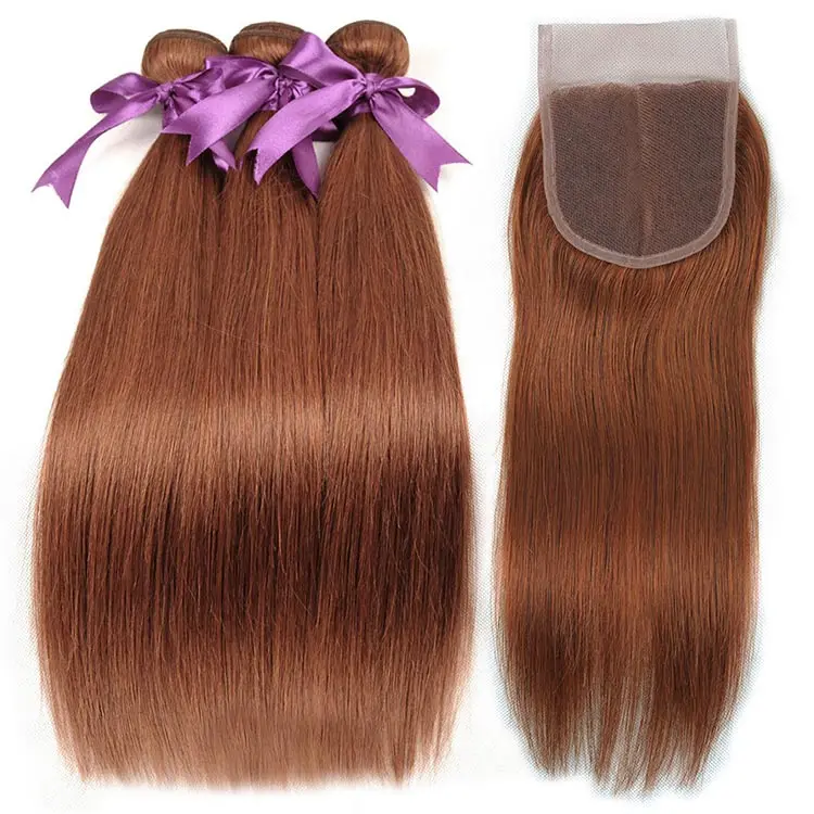 Chinese bone straight human hair virgin bundles colored straight brown golden blonde burg genius weft hair extensions human hair