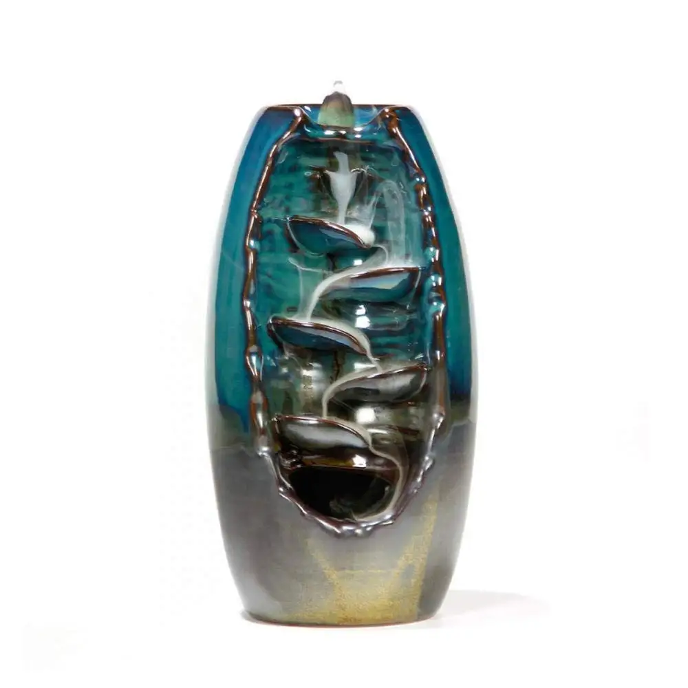 Ceramic Incense Holder, Waterfall Backflow Incense Burner, Free Incense Cones