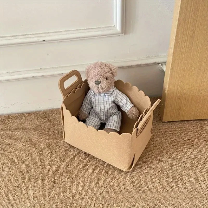 Eco-friendly foldable felt laundry basket felt toy storage baskets storage boxes & bin storage box