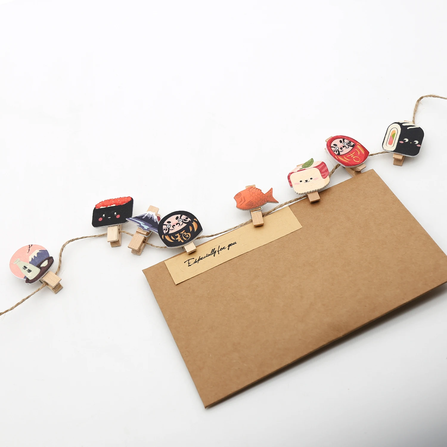 Japanese -Pattern Mini Wooden Pegs Note Memo Clips Clothespins  Photo  Clips Craft Pictures Crafts