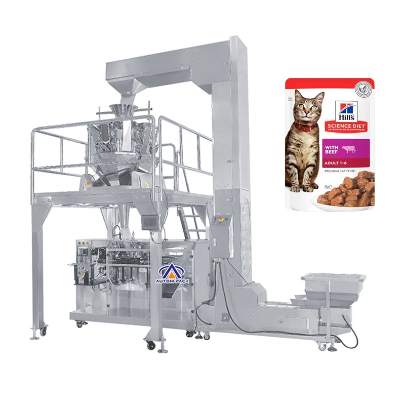 Auto Multi-Function Premade Ziplok Pouch Chips Beef Jerky Dried Fruit Shrimp Chocolate Grain Packaging Machine
