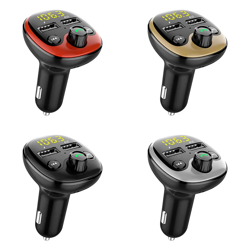Wholesale BT5.0 Radio FM Transmitter Wireless Car MP3 Player Hands Free Audio Receiver Dual USB Fast Charger