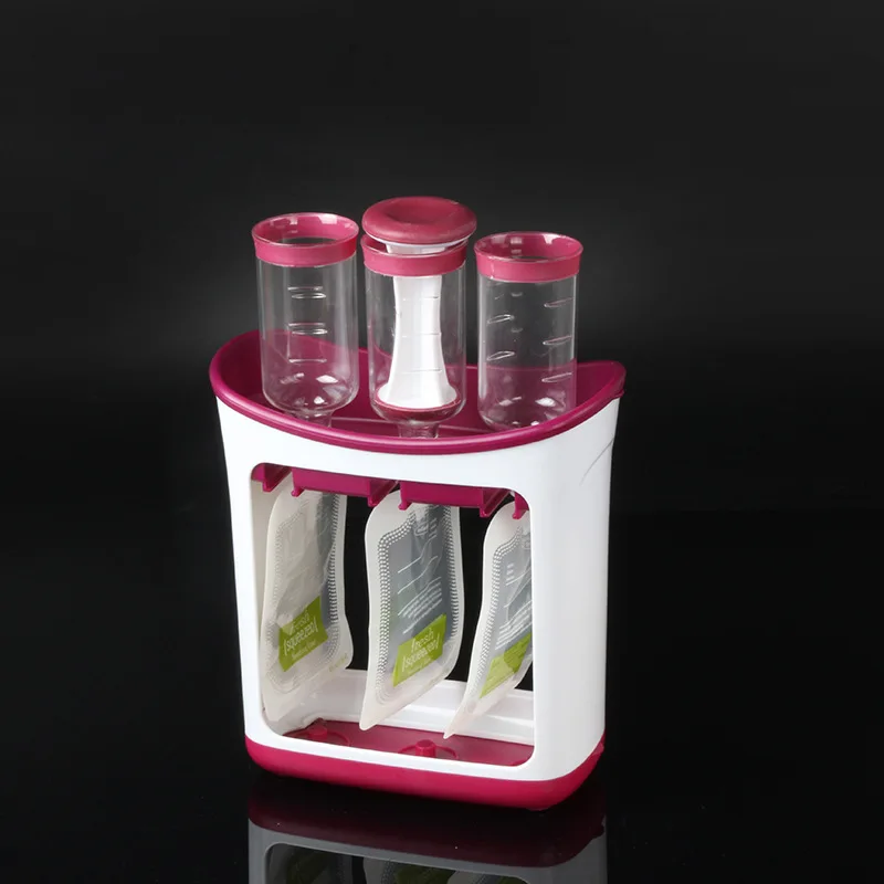 Baby Food Juice Squeeze Station for Newborn Fresh Fruit Juice Containers Storage Baby Feeding Maker with 10 Piece Bag