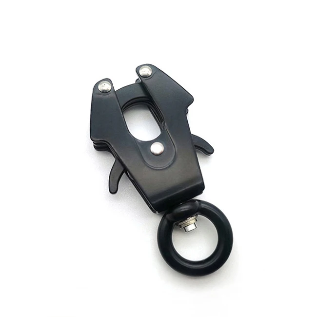 360 Degree Swivel Clip Heavy Duty Quick Release Dog Chain Buckle Dog Leash Frog Clip Black