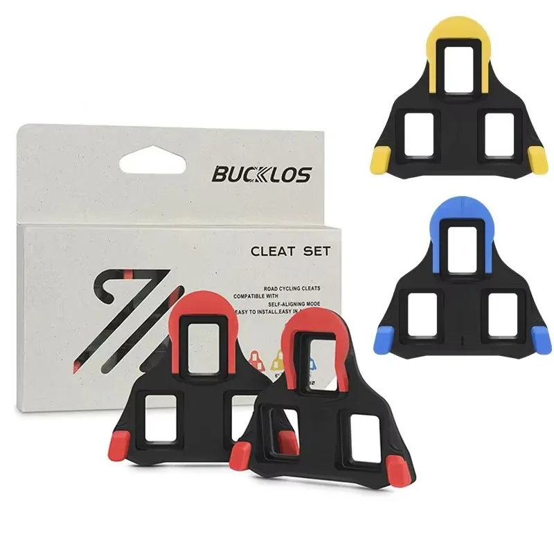 BUCKLOS road bike pedal cleats for SH10/SH11/SH12 0/2/6 degree accessories for SPD-SL bicycle pedal clip self-locking