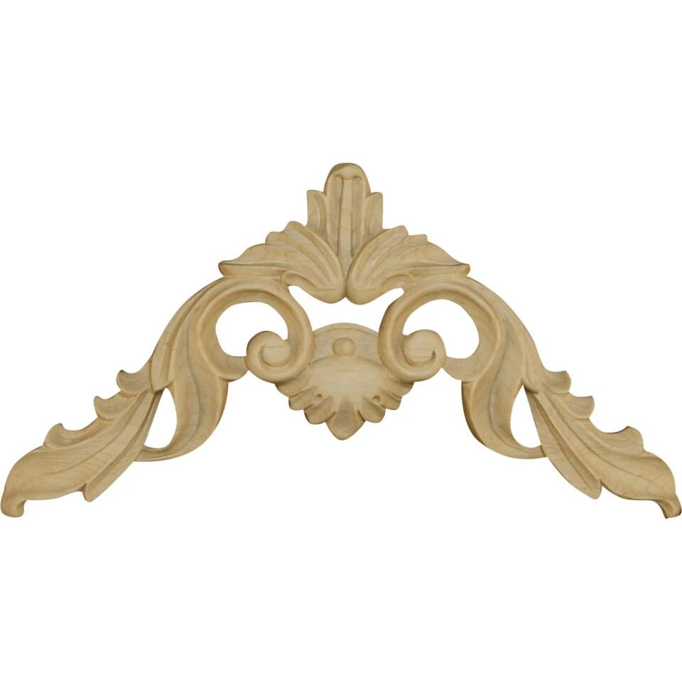 Customized Solid Wood Appliques Onlays Wood Carved Corner Applique Decorative Wood Applique