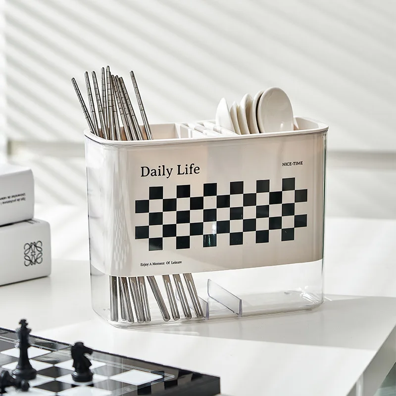 Kitchen countertop square multifunctional wall-mounted chopsticks cage
