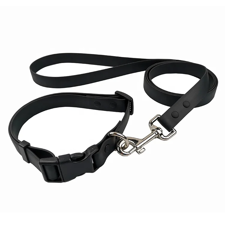 Waterproof Soft Coated Webbing Dog Collar And Leash