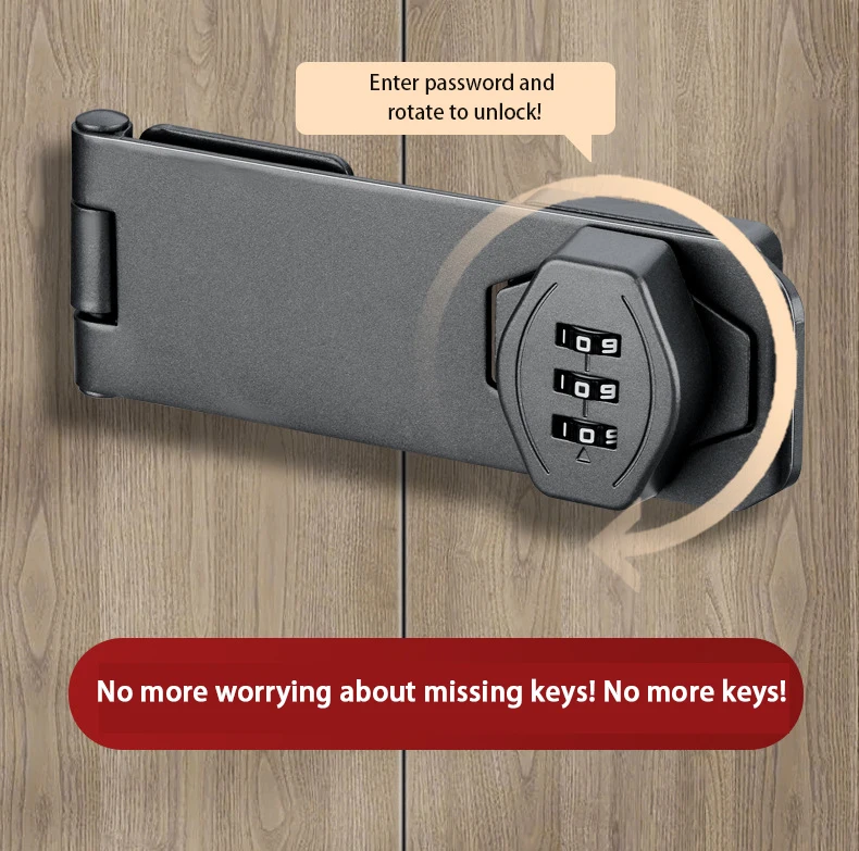 Alloy Metal Mailbox Post Cabinet Door Cam Lock Child Safety 3-Digit  Password  Push Latch Lock for Cabinet cam latch