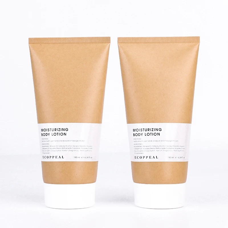 Biodegradable Eco Friendly Craft Paper Cosmetic Packaging Squeeze Tube for bb Cream Shower Gel Container