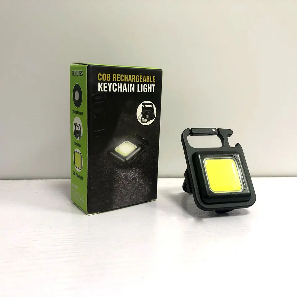 Mini Size Portable Cob 3 Light Modes Bright Usb Led Torch Work Light Own Bracket Flashlights Portable Camping Cob Keychain Light
