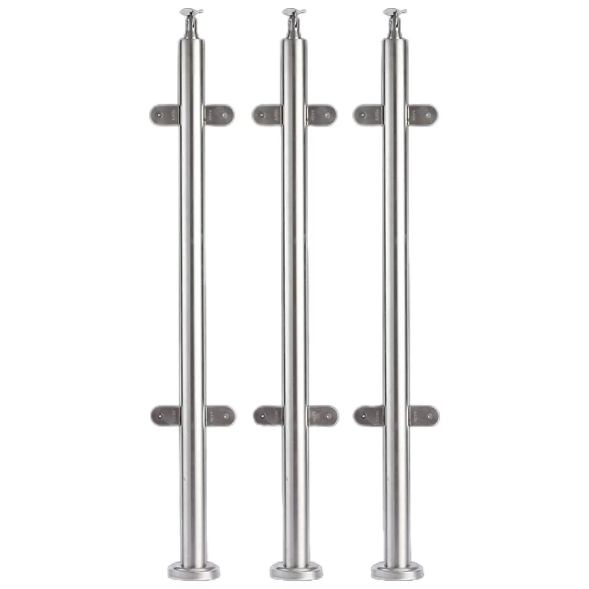 304 Stainless steel cylindrical tube brushed column shopping mall swimming pool hotel glass Assemblable staircase handrail