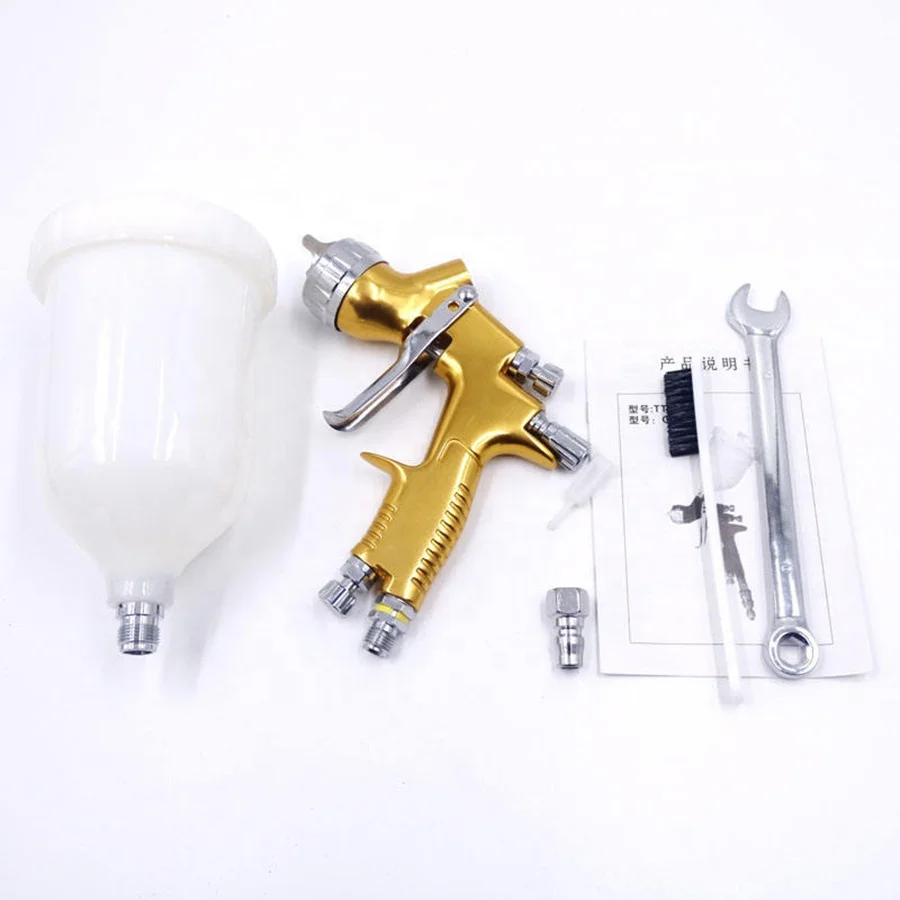 High Pressure 600CC Spray Gun HVLP Air Paint Spray Gun Airbrush Pneumatic Tool Gold Spray Gun Car Body Coating