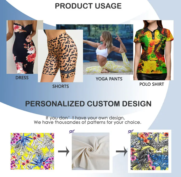 Leopard Design Polyester Spandex Soft Touch 4 Way Stretch Yummy Knit Jersey Digital Fabric Printing Custom For Women Dress