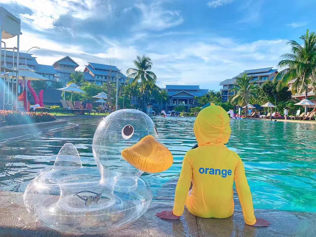 
Inflatable Transparent duck baby float seat 