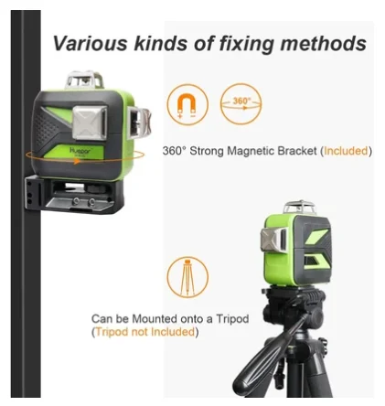  Лазерный уровень Pro Huepar 3D с зеленым лучом 3x360 Bluetooth самовыравнивающийся и выравнивающийся лазерный инструмент перекрестными линиями