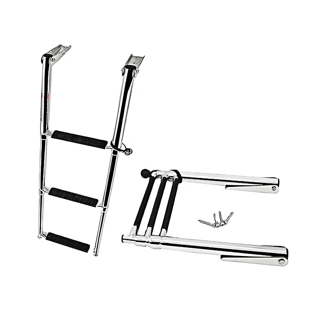 Shanghang Extensional 4 Step Marine Stainless Steel Dock Yacht Ship Boat Boarding Swimming Pool Ladder