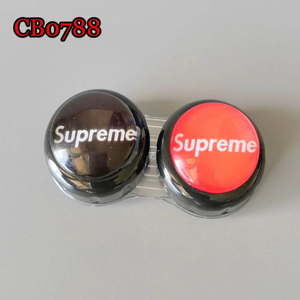 Популярный простой стеклянный чехол для контактных линз с надписью, маленький дорожный бокс CB0788