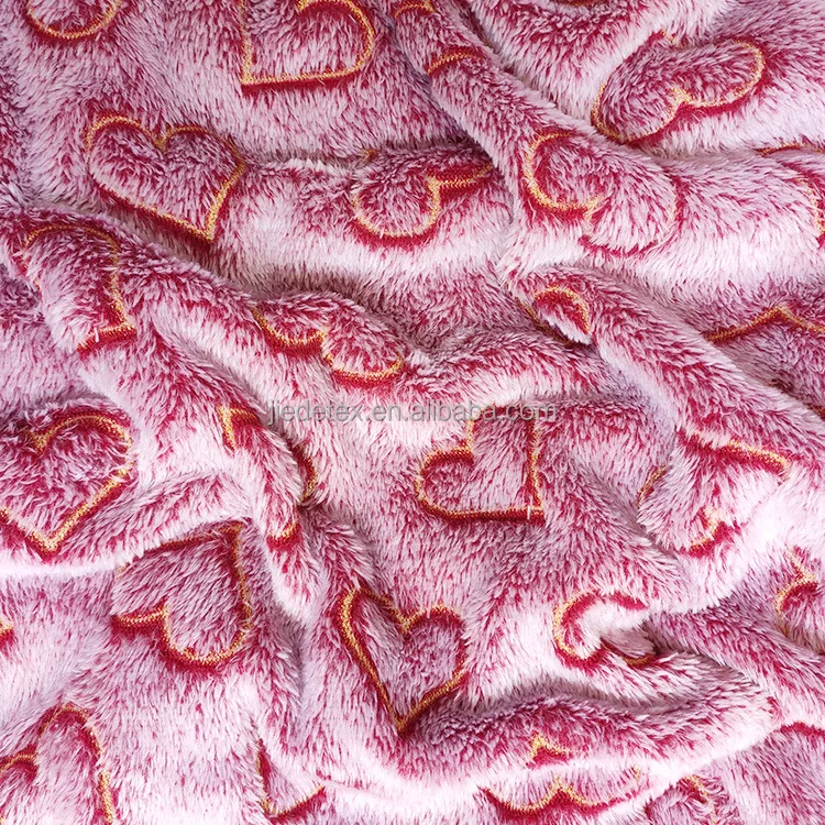 Высококачественный Одноместный двухсторонний Розовый французский коралловый флис любовь сердце фольга блестящая фланелевая бархатная ткань для простыни