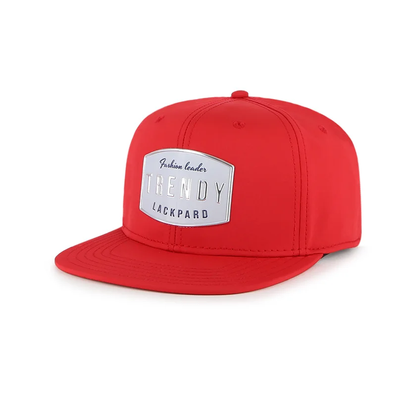Hip-hop Flat peak Snapback cap with huge front TPU logo