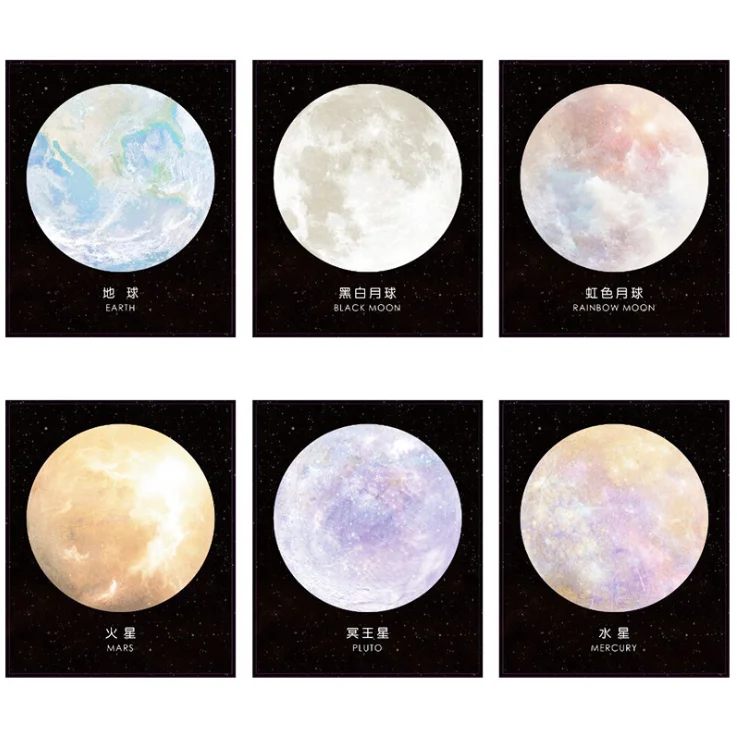 Novelty Planets Design Sticky Notes Different Round Designs Sticky Note Pad Moon
