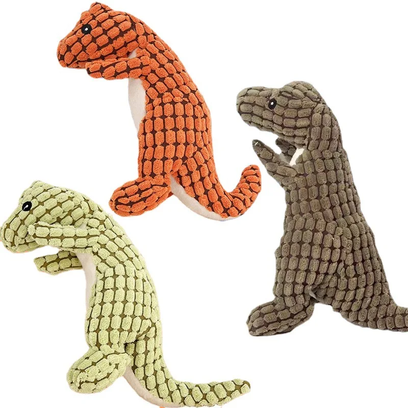 Cute Plush Sound Toy Stuffed Squeaky Dog plush toy bite resistant plush dinosaur small and medium-sized dog pet Chew Training