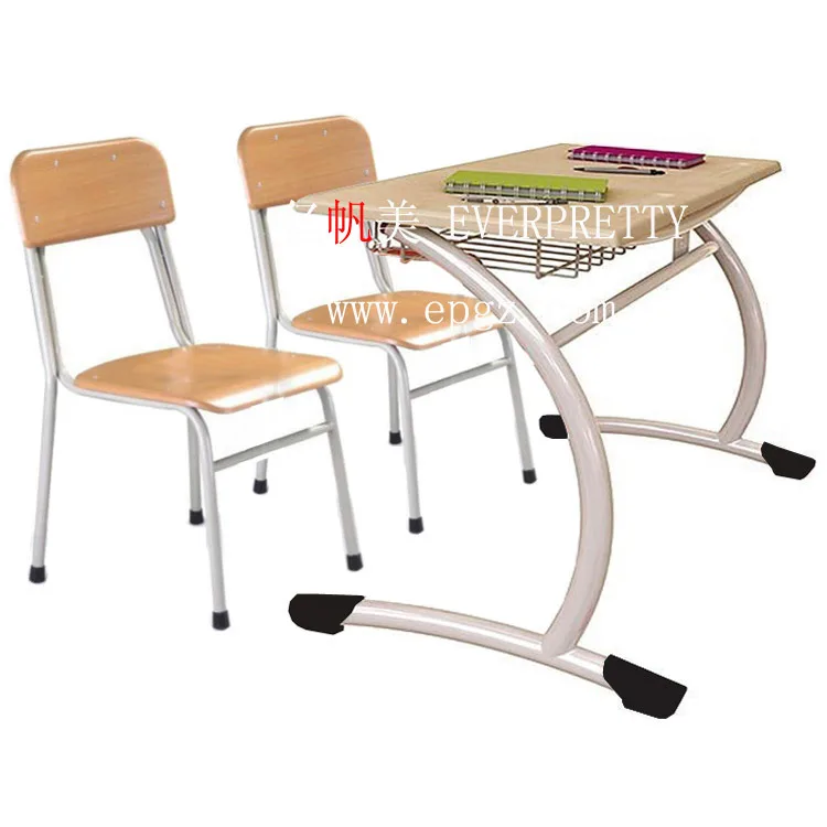 Wholesale commercial fixed single school table and chair for high school