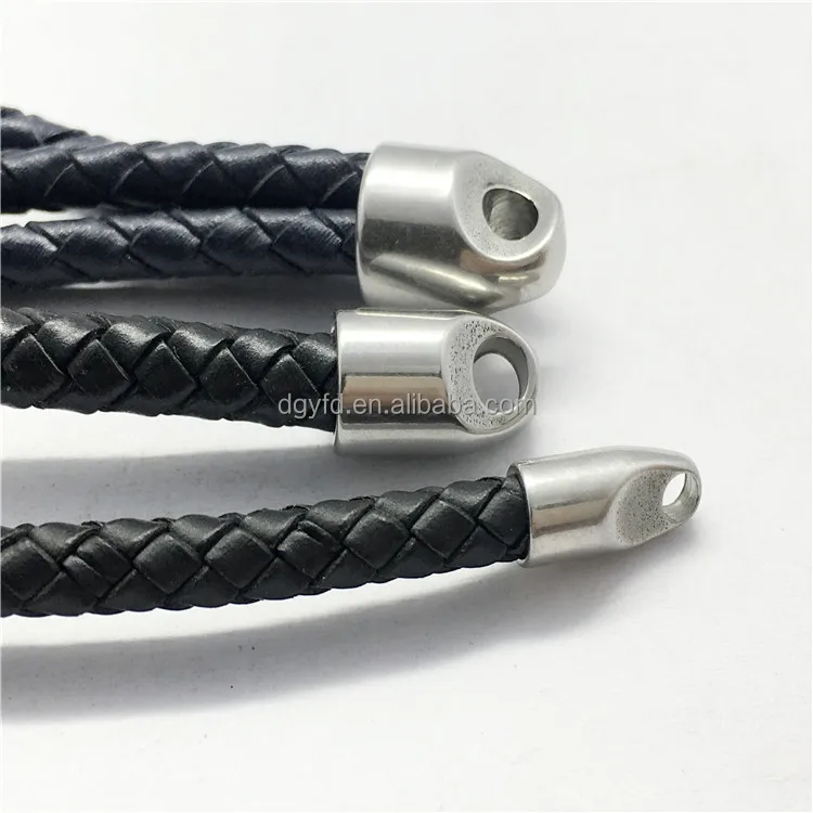 Custom Logo Stainless Steel End Cap for Sailing Rope Bracelet Cord Keychain Making End Caps Jewelry Findings