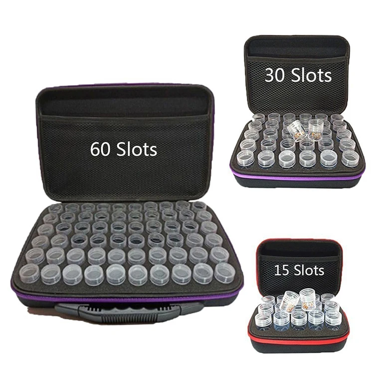 15/30/60/120 Bottles 5d Diamond Painting Accessories tools Storage Box Carry Case diamant painting tools Container Bag