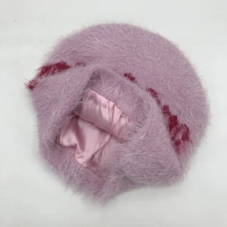 Custom Mohair  Winter Hat Outdoor Unisex Mohair Material Beanie Hat