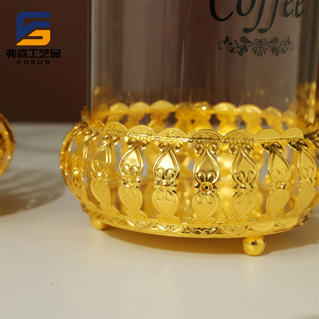 FOSUN Food Jar Kitchen Storage Canisters Glass with Crushed Diamond, Luxury Crystal Coffee Tea Sugar Container 